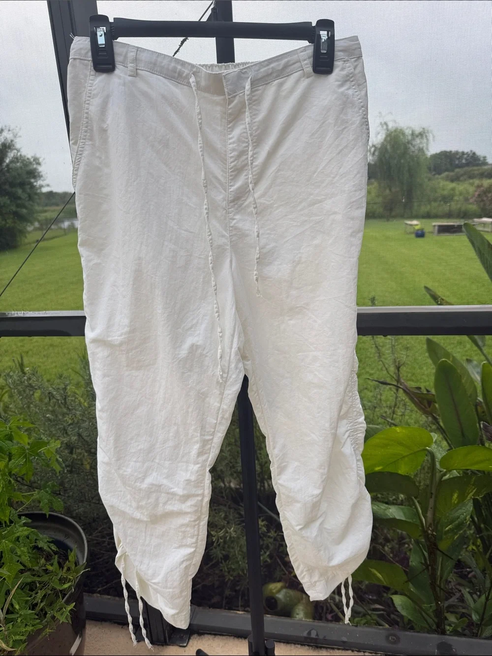 Zara White Drawstring Pants